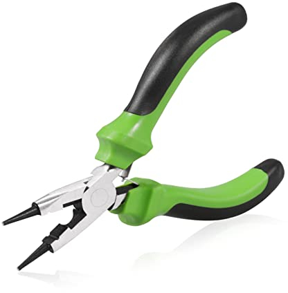 SPEEDWOX Alicates de joyería de punta redonda de 5 pulgadas con cortador, mini alicates de punta redonda, alicates de doblado de alambre, herramientas de corte lateral para hacer joyas