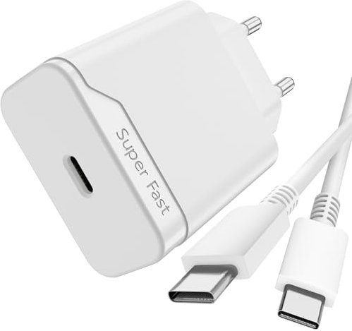 Newding 25W Caricatore per Samsung Galaxy A55 5g A54 A52s A53 A35 A34 A26 A25 A16 A15 A14 A13 S24 S23 S22 S21 S20 M54 M35 M16 M15 Note20 Z Flip Z Fold, EP-TA800 Caricabatterie Rapido USB C Spina Presa