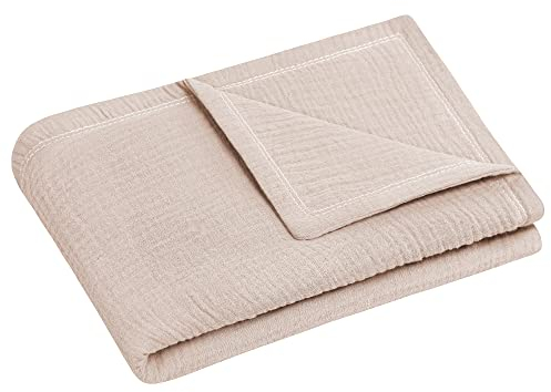 Julius Zöllner Kuscheldecke Gr. 70/100 | Made in Germany | 100% Baumwollenmusselin| Oeko-TEX® Standard 100 | Sand
