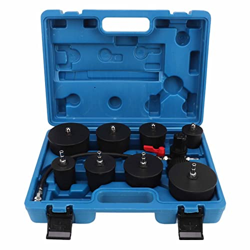 Turbo Test Kit, Turbo System Test Kit, 9 Pcs Turbo System Leakage Tester Turbocharger Air Pressure Boost Leak Test Kit with Pressure Gauge Tester