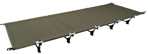 Fältsäng aluminium 190 x 70 cm ultralätt hopfällbar säng gästsäng, kan belastas upp till 150 kg, campingsäng för utomhusbaslager, trekking, bilresor, vandring, picknick (grå) (armégrön)