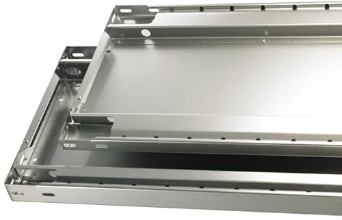 qpool24 Anbauregal, Fachbodenregal Stecksystem MULTIplus250, 3000 x 1300 x 400 mm (HxBxT), 7 Fachböden, Längenriegel, verzinkt