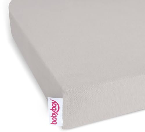 babybay Jersey Spannbetttuch Deluxe Doppelpack passend für Modell Original, beige, 81 x 42 cm (Doppelpack)