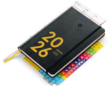 weekview compact extended 2026 – der clevere Wochenplaner A6+ Okt 25–März 27 | Personal Organizer mit Gummiband, Lesebändern, Sticker, Einstecktasche, Tafelkalender (Classic, Black)