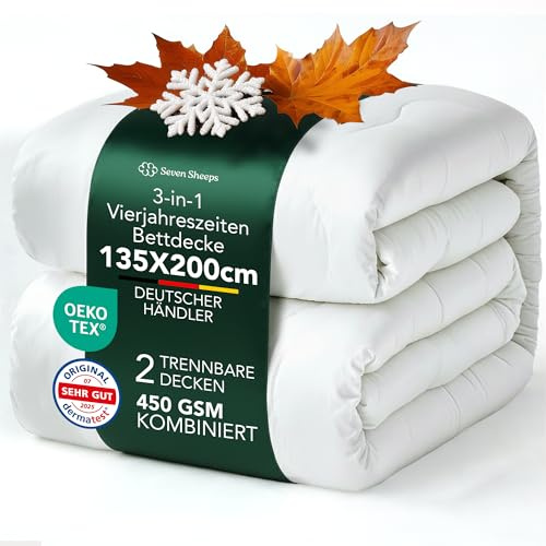 4-Jahreszeiten Bettdecke 135x200 Premium Duvet | Allergikergeeignet