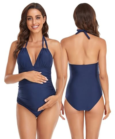 Costume Gravidanza Costume da Bagno Premaman Piscina Nuoto Due Pezzi Nero Intero Donna Salopette Abito Allattamento Costumi Interi Shorts Vestiti Copri Pancia Taglie Forti Asciugatura Rapida per Slip