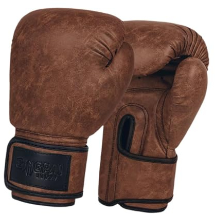 mophrati Guantes de Boxeo para Hombres y Mujeres, Guantes de Sparring para Hacer Ejercicio en casa, Gimnasio, Kickboxing, marrón Oscuro, 12 oz, Marrón 12 oz, 36 x 15 x 13.5 cm