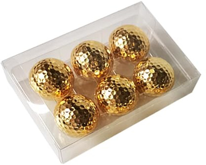 Fxzqgnh 6 Palline Da Golf Originali – Accessori Da Golf Alla Moda per Uomo E Donna – Regali Divertenti per Il Campo Pratica, Allenamenti E Altro Ancora, Palle d'oro