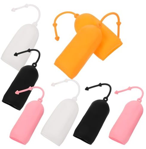 TEHAUX 8 Pezzi Copribottiglie da Viaggio in Silicone Antiperdita Manicotti Elastici 22cm Protezione per Bottiglie di Lozione Uso Portatile