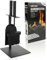 COM-FOUR® Conjunto de chimenea en negro en un tamaño compacto de metal, con pala, escoba y soporte-Ideal para estufas (003 piezas de cubiertos)