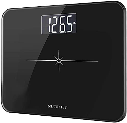 NUTRI FIT Extra-Wide Ultra-Thick Digital Body Weight Bathroom Scale Black