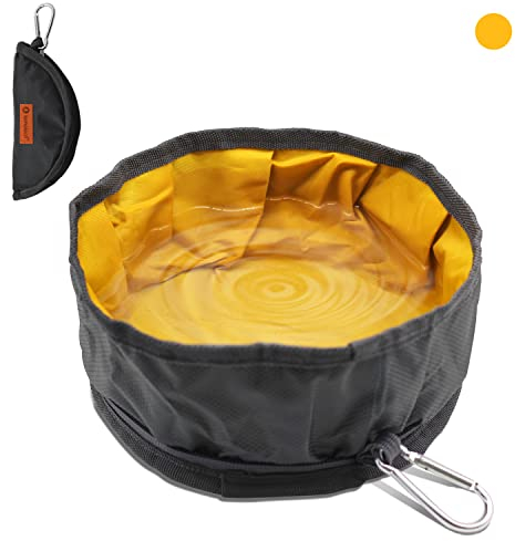 LumoLeaf - Cuencos de viaje plegable para perro, grande, ligero, plegable, cuencos de agua y comida, comedero perros y gatos con cremallera