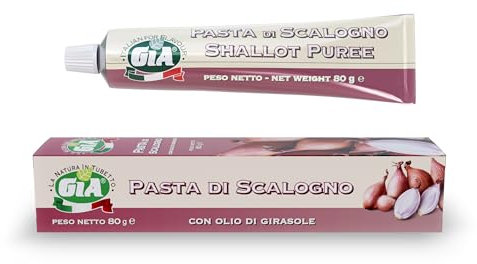 GIA Pasta di Scalogno, 6 Tubetti da 80g – Ideale per Bruschette, Antipasti, Risotti e tante Ricette, Senza Glutine, Confezione Riciclabile e Anti-Spreco