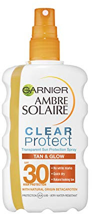 GARNIER Ambre Solaire, Spray de Protection Solaire, Clear Protect Bronzer SPF 30, 200ml