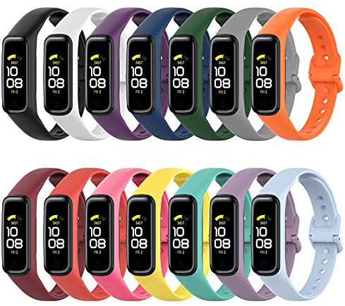 SenMore 14 Stück Armband kompatibel mit Samsung Galaxy Fit 2 Armbänder Silikon Fitness Sport Armband Uhr Zubehör Ersatz Armband kompatibel mit Samsung Galaxy FIT 2