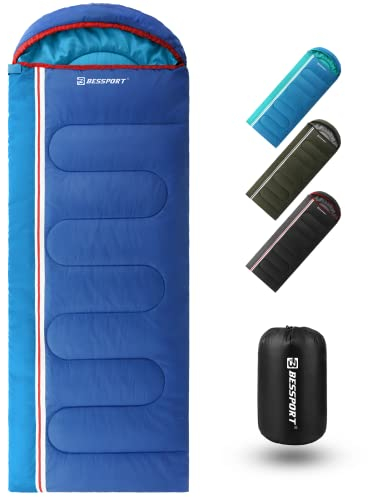 Bessport Schlafsack für Camping 3-4 Jahreszeiten Wasserdichter Leicht Schlafsack in 5 ℃ bis 15 ℃ für Erwachsene, Camping und Outdoor