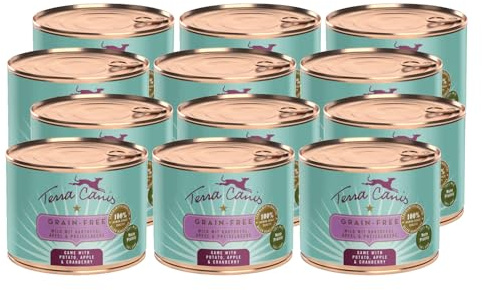Terra Canis Gibier, Nourriture Humide sans céréales pour Chiens, 12x200g