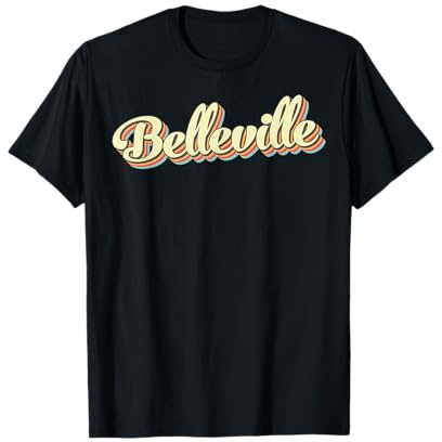 Belleville T-shirt rétro Art Baseball Police Vintage T-Shirt