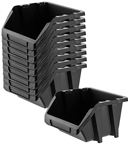KADAX 10 st. stapelbara förvaringsboxar av PP-plast (svart, 144 x 118 mm)