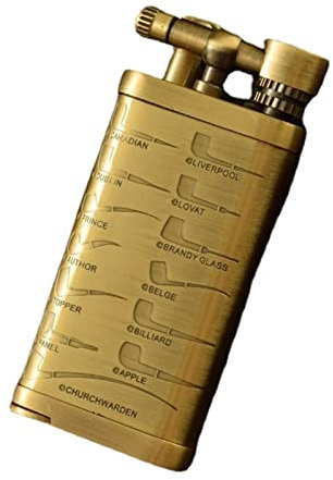 XOTAK Accendini da Pipa multifunzionali Accendini antichi, Accendini retrò Accendini a Ruota con Fiamma Morbida, Accendini da Pipa (Color : Metallic)