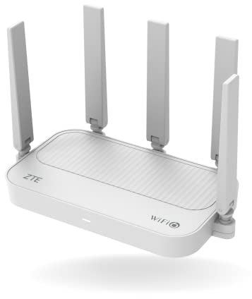 ZTE E1320 - Router WiFi Mesh, Wi-Fi 6, AX3000, 5 antenas, Wi-Fi Doble Banda 2.4 GHz/5 GHz, 3 puertos LAN Gigabit +1 puerto WAN, MU-MIMO, OFDMA, Beamforming, Band Steering, Easymesh, hasta 128 usuarios