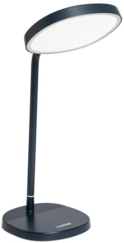 Lumie Task | Lampe LED thérapie lumineuse, réglable, anti-déprime hivernale, éclairage cristallin, confort visuel, meilleure humeur et énergie | Bleu Charbon