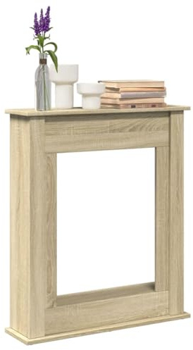 Homgoday Encadrement de cheminée - Console de cheminée - Cadre de cheminée décoratif - Décoration d'intérieur - Cheminée décorative pour salon - Chêne Sonoma - 75 x 20 x 87,5 cm - Matériau du bois