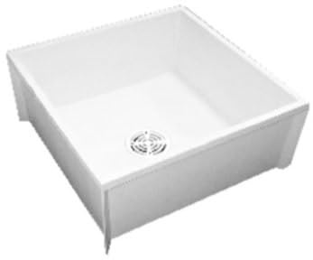 PROFLO MSBID2424 24-3/16 x 24-3/16 Floor Mounted Mop Service Sink with Integral Drain - White