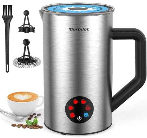 Milk Frother Electric 6 in 1-350ml Automatic Milk Frothers Milk Steamer and Warmer Stainless Steel Milk Heater Hot Chocolate Milk Foamer for Latte Coffee