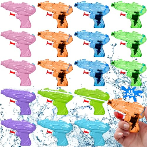 FAMKEEP 18Pezzi Mini Pistole piccole ad Acqua,Pistola ad Acqua All'aperto per Bambini, Pistola ad Acqua per Adatto Giochi D'acqua Estivi Spiaggia Piscina Giardino, Feste di Compleanno