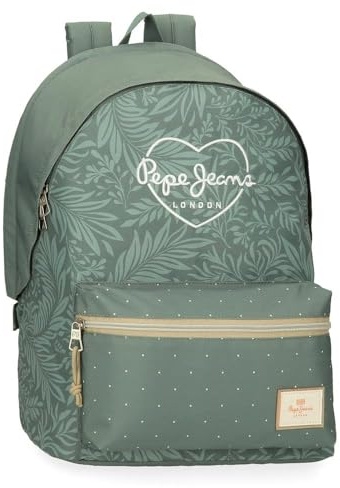 Pepe Jeans Coralie Mochila para Portátil Portátil 15,6 pulgadas Verde 31x44x15 cms Poliester 20,46L by Joumma Bags