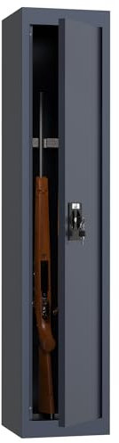 Profirst Forest 2 - Armadietto per fucili in acciaio con serratura a cilindro - 2 chiavi - Capacità per 2 armi lunghe - supporto in schiuma - materiale di fissaggio incluso