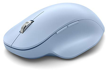 Microsoft Bluetooth Ergonomic Mouse, Pastel Blue - All-Day Comfort with Soft Thumb Rest, Connect Up to 3 Devices, 3 Programmable Buttons, PC & Mac Compatible (Renewed)