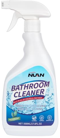 NUAN Bathroom Descaler Foam Cleaner, Hard Water Stain Remover Spray for Shower, Toilet, Sink, Tile, Grout, Limescale Buildup Remover, 16.9 Fl Oz