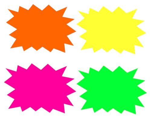YIPFEN 80 Piezas Etiquetas de Precio, Carteles para Mercadillo, Adecuadas para Supermercados, Tiendas y Comercios Minoristas (8 x 11 cm) (4 Colores, Multicolor)