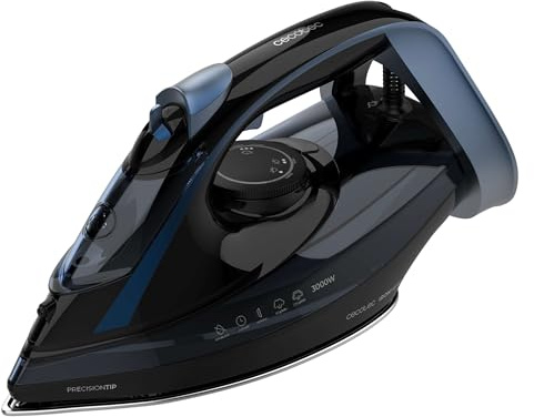 Cecotec Plancha de Ropa IronHero H-3000 Ceramic. Gran Potencia de 3000 W, Calentamiento Rápido, Suela Cerámica XXL, Elimina Arrugas Difíciles, Sistema Antical, Antigoteo y Apagado Automático