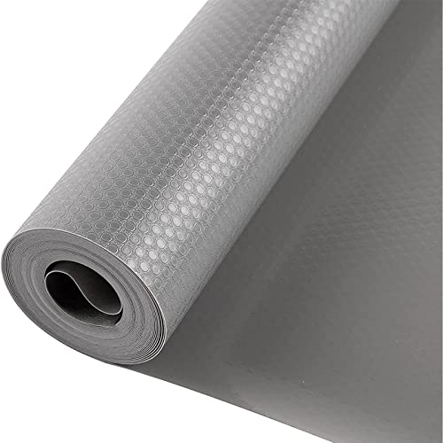 Zindoo Schubladenmatte 44.5x500cm Antirutschmatte Rutschfest Folie zuschneidbar Schoner für Schublade Regal im Schrank, Schutz vor Kratzern und Feuchtigkeit Grau