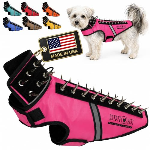 CoyoteVest SpikeVest Dog Harness, Made in the USA, S-Neon Pink