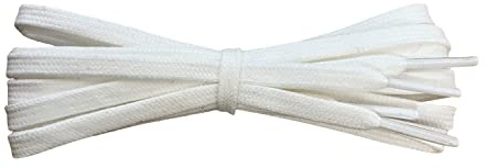Fabmania White 6mm flat cotton shoe laces - Length 140cm