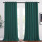 PONY DANCE Extra Breite Vorhänge Dunkelgrün Blickdicht mit Ösen 2er Set H 245 x B 200 cm Thermo Gardinen Hitzeschutz Verdunkelungsvorhang Wohnzimmer Blackout Curtains