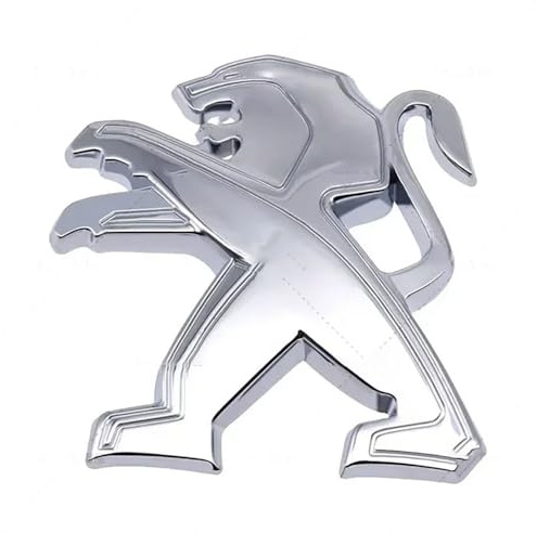 JRZCXGZX Autocollant de Badge de Coffre Arrière de Voiture en Métal Emblème Lion pour Peugeot 301 2008 307 107 207 5008 3008 308 208 206 407 508 106 108 Rifter,Silver Style
