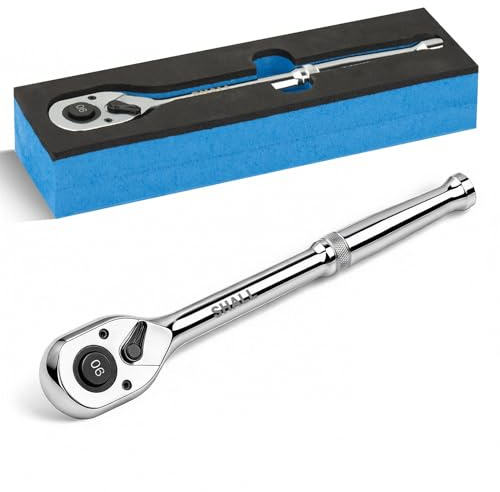 Shall 1/2 Drive 90-Tooth Ratchet Wrench Quick Release & Reversible | High-Torque Socket Spinner | Seamless Ratcheting for Vehicle Maintenance | 260mm