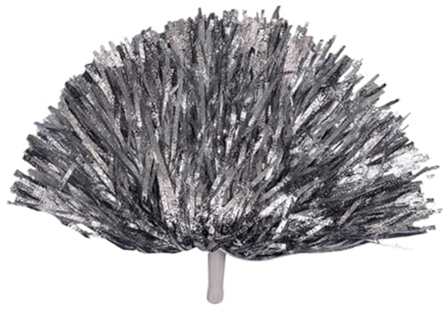 Fluffy pompon, Cheerleading Pom Poms paket med 6 flerfärgade(Silver Handle)