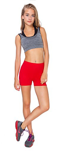FUTURO FASHION Super Soft Cotton Shorts Elastic Stretch Yoga Knickers, Breathable Short Leggings for Women, Yoga Cycling Sport Pants, Sizes UK 8-22 PSL5 Red