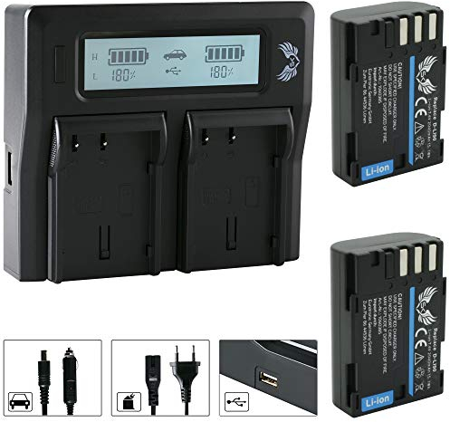 2X SK Akku Pentax D-Li90 2040mAh + LCD Dual Doppel Ladegerät für Pentax K1 K-1 / K3 K-3 K-3 II / K5 K-5 K-5 II K-5 IIs / K7 K-7 / 645D 645Z