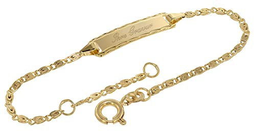 trendor Gravur-Armband für Kinder 333 Gold Armband mit Namen 14 cm 75203