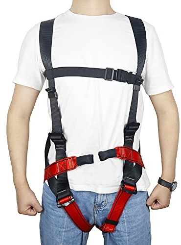 NewDoar Climbing Harness CE Certification Caving Rock Climbing Rappelling Equipment Body Guard Protect Rappelling Rescuing Equip(Full Body)