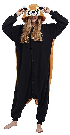 SimZoo Animal One Piece Pyjamas pour Adultes, Raton Laveur Cosplay Costume VêTements De Nuit pour Hommes Femmes, One Piece Unisex Home Wear