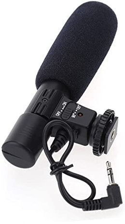 Micrófono estéreo DV de 3,5 mm para Nikon D7000 D300s D5100 D5300 D3300 D3200
