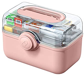 Botiquin/Caja Medicina Caja de primeros auxilios de plástico Caja de almacenamiento doméstico Caja de almacenamiento de medicina de emergencia médica portátil 11.2 / 13.3 / 15.3 pulgadas Botiquin de P